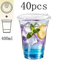 16oz/14oz Set Clear Cups With Lids, Durable Straight Lid Iced Beverage Cups, Smoothie Cups, Suitable For Cold Drinks, Juice And Milkshakes - Halloween/Christmas/Birthday Party Essentials - Transparent - View 19