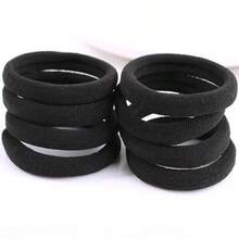 10/50/100/200PCS Black Elastic Hair Ties, ,For Thick And Curly Hair Ponytail Holders Hair Elastic Suitable , Suitable For Women'S Daily Leisure Use - Black - View 9