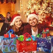 1/16/32pcs Christmas Gift Bags Set, Handle Design, Made Of Reusable Non-Woven Fabric, Suitable For New Year And Christmas Decoration, Ideal Choice For Holiday Gifting - A - View 6