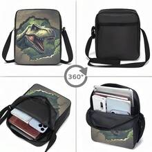 3pcs Roaring Tyrannosaurus Rex Dinosaur Print Backpack Set For Boys, Includes Crossbody Bag And Pencil Case, Suitable For School And Travel - DINOSAUR-4 - View 10