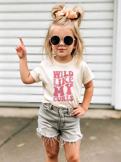 Girls Hot‑Selling New Arrival Print Casual T‑Shirt, Short‑Sleeve Pullover, Unisex For Spring & Summer