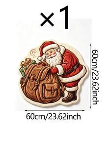1pc Santa Claus Themed Decorative Rug, Pattern Includes Santa Claus, Reindeer, Gifts And Bells, Suitable For Decorating Living Room, Kitchen, Bathroom, Dining Room And Cafe During Christmas Season, Also Suitable For New Year Party - One Size Fits All - View 9