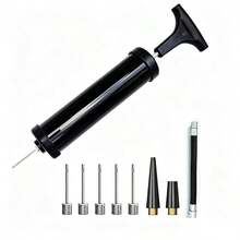 Portable Manual Ball Pump Set (Includes 6 Needles, 2 Nozzles And Extension Hose) - Heavy Duty Air Pump Suitable For Football, Basketball, Rugby, Volleyball, Rugby Football And Other Sports Equipment Inflation Needs, Ideal For Travel And Sports Gear - Multicolor - View 8