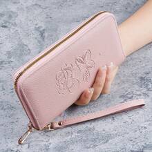 Korean Style 2023 New Women's Long Zipper Wallet, Multifunctional Versatile Leather Clutch, Large Capacity Phone Purse - Multicolor - View 5