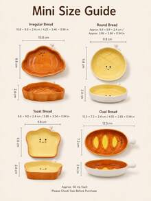 1 buah/4 buah Piring Saus Keramik Bentuk Roti Lucu, Piring Saus Mini, Cocok Untuk Sarapan, Camilan, Makanan Pembuka, dan Penggunaan di Dapur Rumah - MultiWarna - View 11