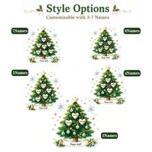 Customized Family Name Round Christmas Ornament, Personalized Christmas Tree Memorial Decoration, Rustic Christmas Tree Hanging Decor, Customizable 3-7 Names Holiday Gift, Customizable Text Family Christmas Decoration 2026, Family, Friends, Family Name Hanging Ornament - Style a - View 4