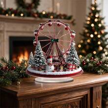 1/3pcs Vintage Christmas Desktop Decor, 2D Acrylic Standalone Figurines, Including Christmas Ferris Wheel, Carousel And Christmas Tree Designs, Suitable For Living Room And Bedroom Christmas Home Decoration - Multicolor - View 4
