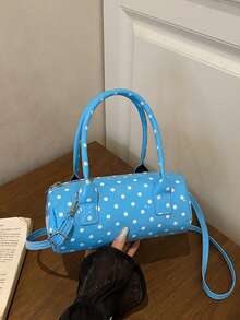 A Stylish And Sweet Polka Dot Tote Bag Is An Ideal Gift For Teenagers, Suitable For Outdoor Activities, Play, Or Commuting. - Multicolor - View 7