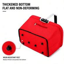 Faltbarer Thermo-Picknickkorb mit Griff, isolierte Tragetasche mit großem Fassungsvermögen, multifunktionaler Outdoor-Korb für Familienpicknick, Camping, Strand, Einkauf und Reisen, platzsparend zusammenklappbar - Rot - Übersicht 6