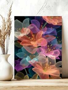 DIY Translucent Neon Floral Art (Frameless Or Framed 8x12 / 16x20 Inches) Paint By Numbers Kit(Acrylic) Arts & Crafts For Adult Beginners, Home Wall Decor, And Holiday Gifts - Sets - View 4