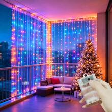 100/200/300/600LED Curtain String Lights Battery Powered Christmas Garland Festoon 8 Mode Lighting Wedding Party Fairy Light Valentine's Day Halloween Christmas Decoration For Home Bedroom(Not Included Battery) - Curtain String Light-battery - View 3