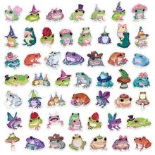50pcs Frog Animal Stickers, Suitable For Laptop, Water Bottle, Refrigerator, Books, Luggage, Table, Helmet, Skateboard, Guitar, Scrapbook, DIY Label Gift Seal, Packaging Label, Party Stickers - Multicolor - View 3