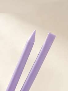 Dual-Head Silicone Nail Art Transfer Pen, Steel Plate Transfer Tool, Multi-Function Carving Pressing Mixing Scraping Stick - Mauve Purple - View 6