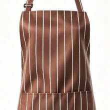 Brown & White Striped Couple Kitchen Apron Set, Adjustable Halter Apron With Pockets, Multi-Purpose Work Apron For Cooking, Baking, Gardening, Crafting - Multicolor - View 5