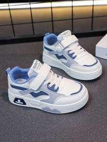 1 Pair Back To School Fashion Casual Kids Skateboard Sneakers, Comfortable And Lightweight, Suitable For Multiple Occasions - Blue - View 4