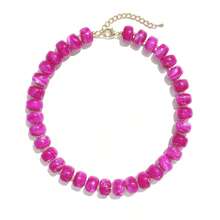 Colorful Chunky Bead Necklace, Acrylic Colorful Beads Personalized Necklace, Adjustable Summer Beach Jewelry Gift, Suitable For Women. - Magenta 2 - View 39