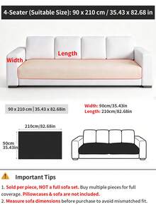 1pc Cute Puppy Embroidery Sofa Cover, Non-Slip Striped Sofa Protector, Wavy Edge Pet-Friendly Living Room Sofa Cover - Beige - View 18