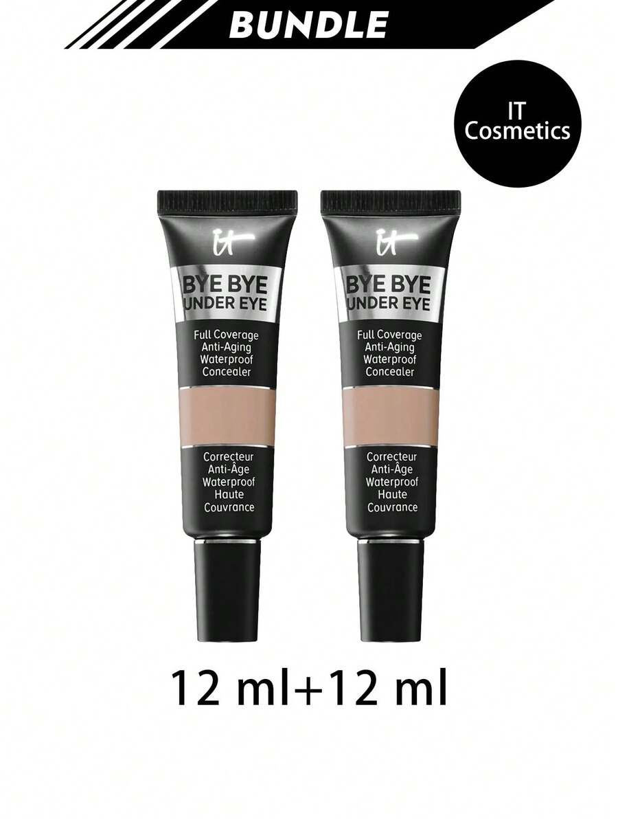 IT Cosmetics [حزمة] باي باي أندر آي خافي عيوب تغطية كاملة مقاوم للماء 14.5 لايت باف 12 مل * 2 - 14.5 لون فاتح - مشاهدة 1