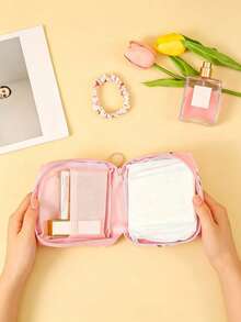 Portable Sanitary Pad Storage Bag, Zippered Oxford Cloth Menstrual Pad Pouch, Fashionable And Practical Multi-Functional Travel Organizer Bag - Ideal For Cosmetics, Sanitary Pads, Lipstick Cases, Coin Purses, Portable Storage Bags - Multicolor - View 5
