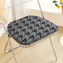 1pc Thick Padded Houndstooth Seat Cushion, Cozy Fluffy Square Chair Pad, Multi‑Color Warm Cushion For Living Room Dining Room Home Decor - Seat Cushion - View 13