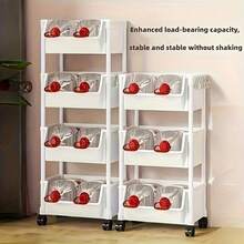 4-Wheel Heavy Duty Mobile Storage Cart, White Plastic/Metal Frame, Multi-Layer Mobile Shelving, Space-Saving Organization Tool For Office, Garage, Bedroom, Durable Material, Easy To Assemble Cart Frame - Multicolor Large - View 7