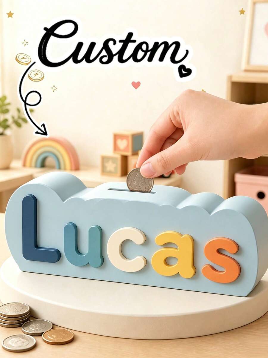 Celengan Huruf Resin yang Dipersonalisasi, Huruf, Nama, Inisial yang Dapat Disesuaikan, Dapat Digunakan Kembali, Tahan Lama dan Kokoh, Cocok Sebagai Hadiah Lucu untuk Halloween/Thanksgiving/Hari Ibu/Ulang Tahun/Wisuda, Juga Sebagai Dekorasi Rumah, Hadiah Terbaik untuk Ulang Tahun, Wisuda - MultiWarna - View 1