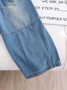 Young Boy Loose Straight Leg Denim Jeans, Suitable For Casual, Campus, Outdoor Wear, Autumn Style - Blue - View 7