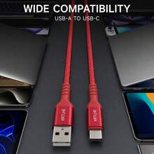 2入 Krtlhe 65W USB 轉 Type-C 軟矽膠超快充線，通用大功率充電 USB-C 傳輸線 3A，相容於華為 - 薄荷綠 - 查看 9