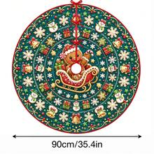 1pc Embossed Gingerbread Man & Snowflake Pattern Christmas Tree Skirt, Elegant Color Holiday Decor, 5 Sizes, Unisex Holiday Gift, Suitable For Home And Party Christmas Home Decoration - Embossed Gingerbread Man Snowflake - View 11