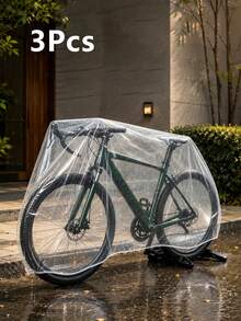 1/3/5/10pcs Road Vehicle Protective Cover, High Transparency Material Doesn't Block Color, Elastic Closure Quick Wear, Fits Road Vehicles, Mountain Bikes And Various Cycling Gear, Portable Transparent Bicycle Cover - Bicycle Transparent Cover - View 14