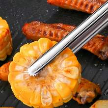 1/3Pcs Stainless Steel Food Tongs, Multi‑Size Serrated Long Handle Kitchen Tongs, Reusable Metal Serving Clip For BBQ Grilling Salad Buffet Party Cooking Utensils - Silver - View 4