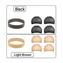 1 bộ phụ kiện tóc giả, gồm 1 băng đô silicone đục lỗ + 4 mũ trùm tóc giả nylon kéo dài - 1 Bộ - Xem 2