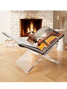 Open Display Shelf, Large Wooden Bookshelf, Coffee Table Rack, Wooden Easel, Suitable For Magazines, Artworks, Cookbooks, Bibles, Etc. - Multicolor - View 6