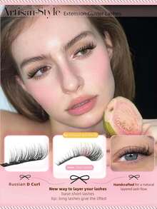 168-144pcs D Curl Single Cluster False Eyelash Extension Set, Fine Fluffy Texture, Includes Eyelash Glue, Sealer And Tweezers, 8-16mm, 6 Mixed Lash Cluster Set - Pink - View 9