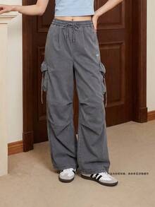 Adidas Originals Celana Panjang Tenun STREET W TP Wanita KX3047 - Grey - View 2