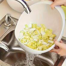 1pc Rice Washing Strainer Basket With Handle, Creative Plastic Multi-Functional Kitchen Colander, Sink Filter Tool, Streamlined Large Capacity Design, Quick Draining And Easy Storage, Suitable For Washing Rice And Vegetables, Kitchen Storage Basket, Personalized Gift For New Year, Mother's Day, Father's Day, Graduation Season - Multicolor - View 10