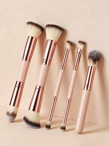 5/4/2/1 Pc Dual‑Ended Makeup Brush Set, Soft Synthetic Bristles Foundation Blush Eyeshadow Concealer Brushes, Holiday Gift For Women Girls, Professional Beauty Makeup Tools - Multicolor - View 6
