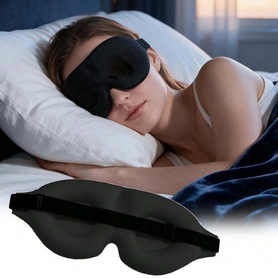1个3D睡眠眼罩,眼镜轮廓夜间眼罩,办公室和学校午睡遮光眼罩,旅行配件,送给家人、同事和朋友的礼物 - 紫色 - 查看 1