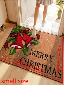 1pc Funny Christmas Red Jingle Bell Pattern Welcome Doormat, Harvest Season Pattern Minimalist Style Short Plush Quick Dry Non-Slip Machine Washable Entryway Mat, Suitable For Kitchen, Bathroom, Dining Room, Hallway, Party, Holiday, All Seasons, Yard Home, Christmas Theme, Party Supplies - Burnt Orange - View 11