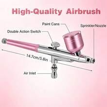 Gravity Dual Action Mini Airbrush Pen 0.3mm Nozzle For Makeup, Paint, Nails, Face, Tattoo, Art, Beauty, Ink, Car Repair, DIY Tools, Pump Not Included HD-130 - Multicolor - View 4
