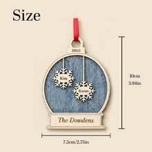 Custom Christmas Snowflake Ornament, Personalized Tree Hanging Decor, Elegant Holiday Keepsake, Customized 2-6 Names Xmas Pendant For Home Party Decor, Customizable Gift For Family, Christmas Tree Decoration, Christmas Gift 2026, Living Room Decor - Style F - View 2