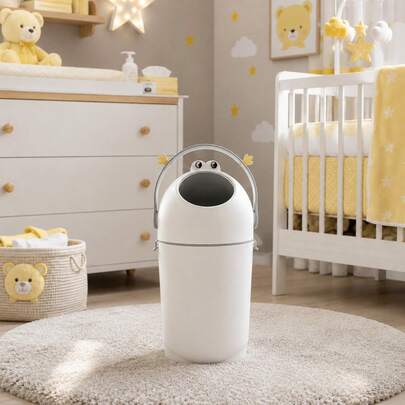 Lixeira Infantil para Fraldas 10L com Tampa e Vedação Anti-Odor para Quarto de Bebê – Sapinho