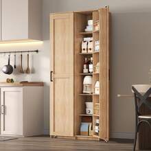 Kitchen Cabinet, Tall Storage Cabinet With Doors And Adjustable Shelves, Pantry For Living Room, Dining Room And Bathroom, 40 * 40 * 183 Cm - View 2