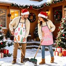 4pcs Christmas, Santa Claus, Bell, Snowflake, Reindeer, Christmas Tree, Snowman, Penguin, Gingerbread Man, Nutcracker, Christmas Animal Pattern Aprons, Suitable For Home Decor And Kitchen Use. Designed As Sleeveless Style, Perfect For Home Kitchen, Outdoor BBQ Cooking. This Printed Apron Is Unisex, Machine Washable And Reusable, An Essential Kitchen Item And Top Choice For Christmas Gift. - Multicolor - View 5