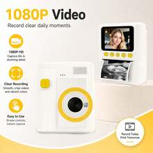 Instant Print Digital Camera, Instant Imaging Camera, Christmas Birthday Gift, Comes With Replacement Paper And 6 Colored Pens, Compact And Portable, 48MP, Supports 1080P Video Recording, Instant Imaging, Portable Travel Camera Toy, Inspires Creativity, Ideal Travel Photography Toy Bringing Fun, Lightweight And Easy To Carry, 1300mAh Rechargeable Battery - View 4