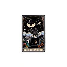 Tarot Card Enamel Brooch Set, Skull Humor Pickle Sun Unicorn Brooch, Gothic Mysterious Style Lapel Pin, Suitable For Backpacks Hats Clothing, Halloween Jewelry Gift - Multicolor - View 20
