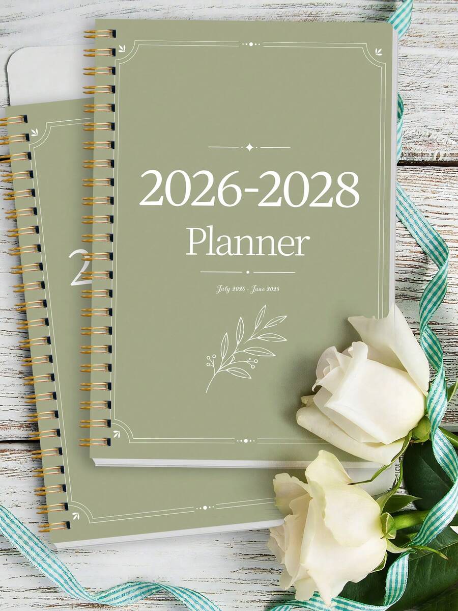 Trees 2026-2028 週計畫與月計畫筆記本 螺旋裝訂 日計畫 學術約會簿 日程手帳 提升生產力 8*6 英吋 返校用品 桌面配件 辦公用品