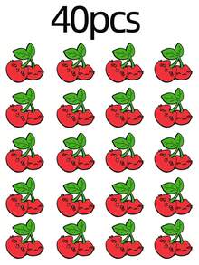 10/20/30/40/50pcs Sweet Cherry Brooch, Cartoon Double Cherry Design, Vibrant And Cute, Small And Delicate, Anti-Exposure, Suitable For Coats, Shirts, Bags, Full Of Atmosphere, Versatile Daily Wear Decoration Pin - Multicolor - View 9