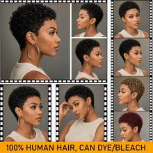 Wear And Go Glue-Free Short Pixie Cut Human Hair Wig, 5 Seconds Quick Wear, Short Bob Curly Hair With Bangs, 150% Density, Natural Black, Breathable Cap, Fully Machine Woven Without Lace, Suitable For Beginners - Natural Black - View 9