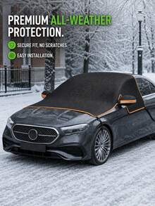 Penutup Kaca Depan Mobil Berperekat Magnetik, Strip Reflektif Oranye, Pemasangan Magnetik Aman, Perlindungan Salju, Es, dan Embun Beku Sepenuhnya, Penutup Kaca Depan Lipat, Cocok untuk Sedan & SUV, Aksesori Mobil Musim Dingin - Beraneka warna - View 9